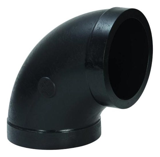 Schwarzer 90-Grad-Bogen aus PE 100 (ecoFIT)