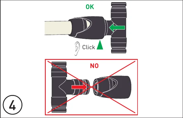 Installation step Push the module onto the adapter until it clicks – pictogram from the GF installation instructions