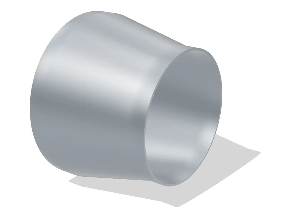 Reduzierstück Edelstahl DIN EN 10253-4, konzentrisch 219,1 × 168,3 mm – 3D-Darstellung