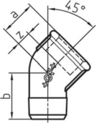 Croquis coté du raccord n° 121 avec les lettres de cotes du tableau