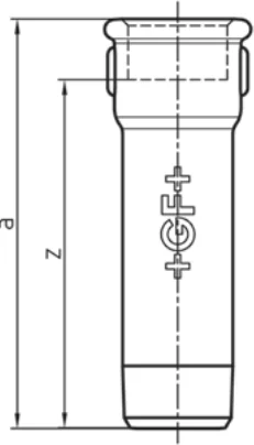 Croquis coté du raccord n° 526 avec les lettres de cotes du tableau